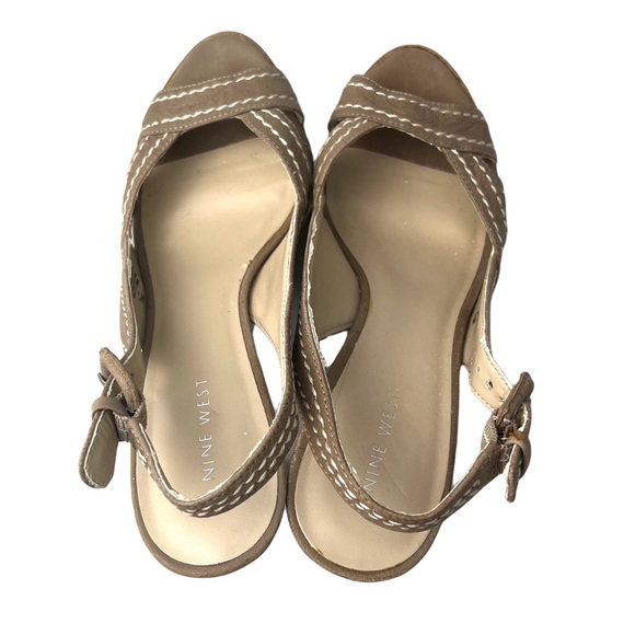 Nine West Phoebe Leather Open Toe High Heels Size 7.5 - Picture 2 of 8